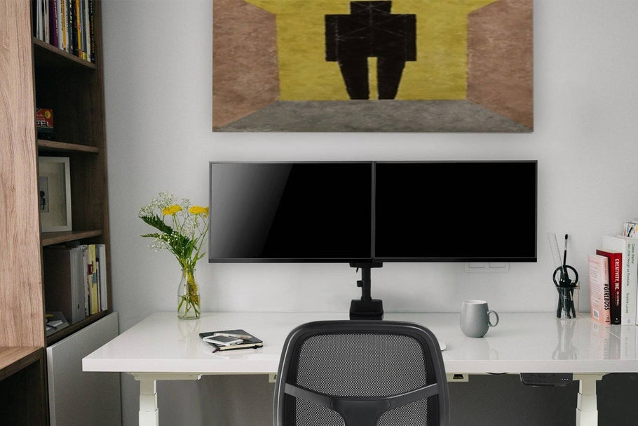 Environmental image of Uplifting Yogiflex Dual Monitor Arm