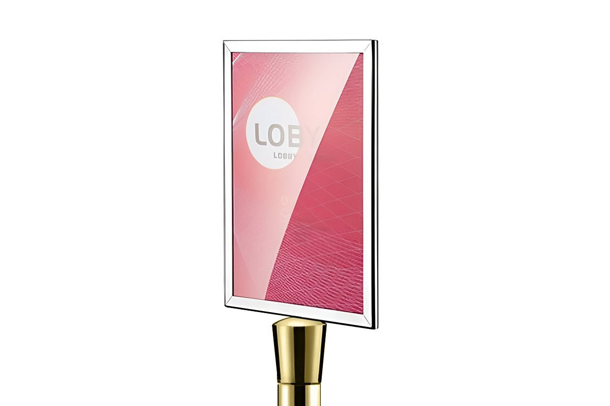 Vision Q Executive Stand - Gold Titanium Rope Barrier and Bollard-none Q sign