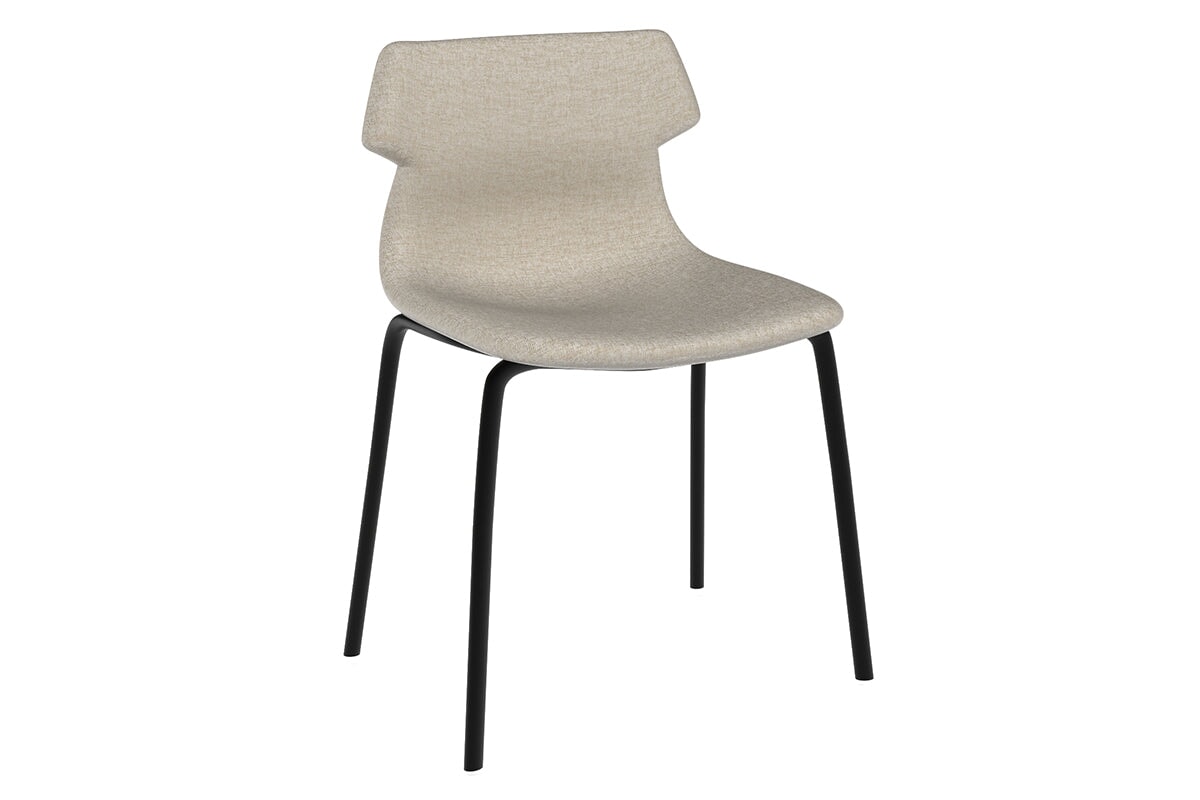 Wave Fabric Visitor Chair - 4 Leg Base Jasonl black cream