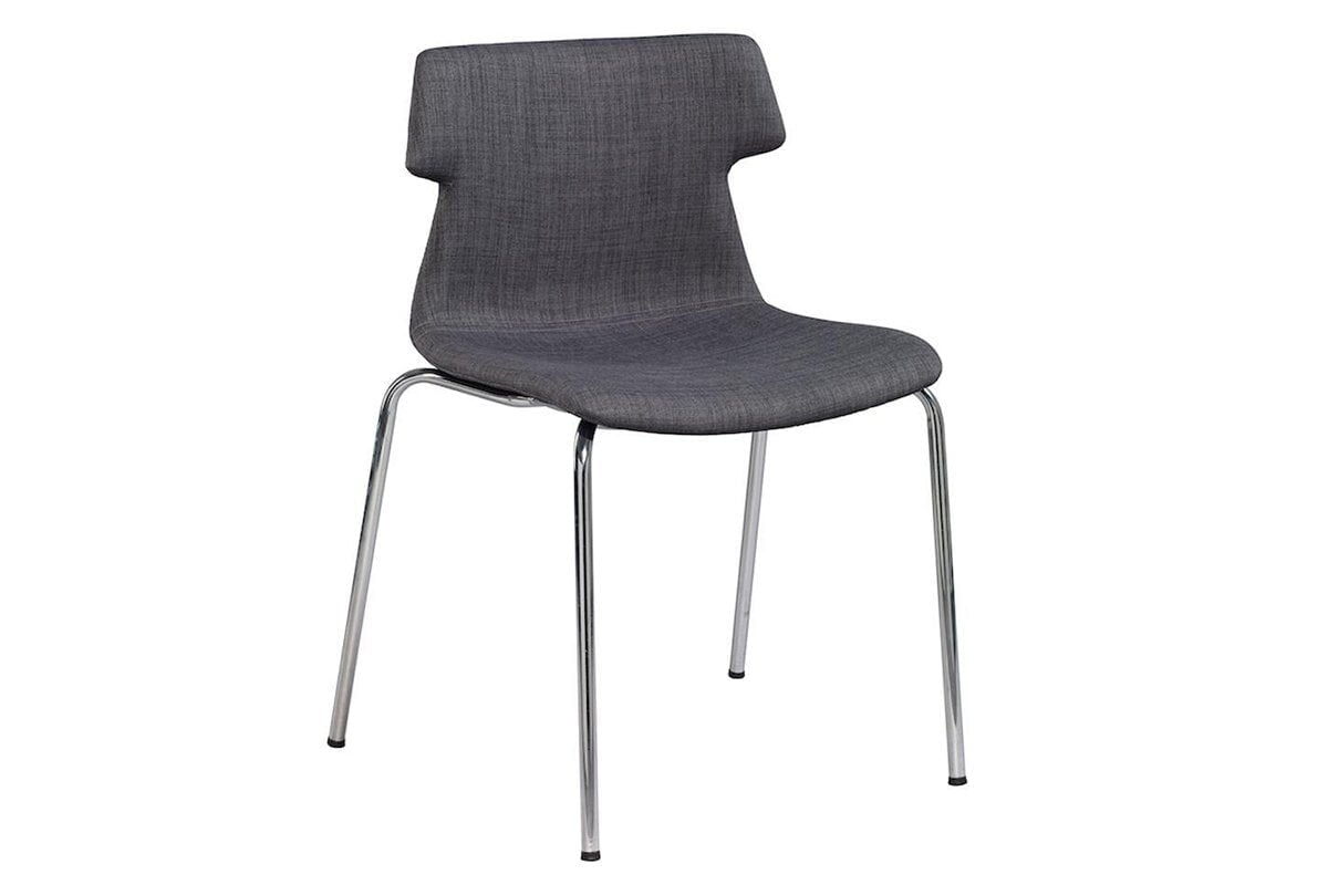 Wave Fabric Visitor Chair - 4 Leg Base Jasonl chrome grey