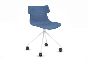 Wave Fabric Visitor Chair - Mobile Base Jasonl white blue