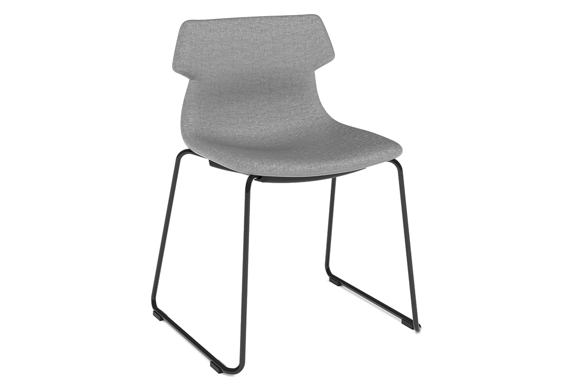 Wave Fabric Visitor Chair - Sled Base Jasonl black light grey