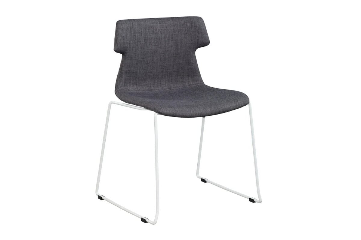 Wave Fabric Visitor Chair - Sled Base Jasonl white grey