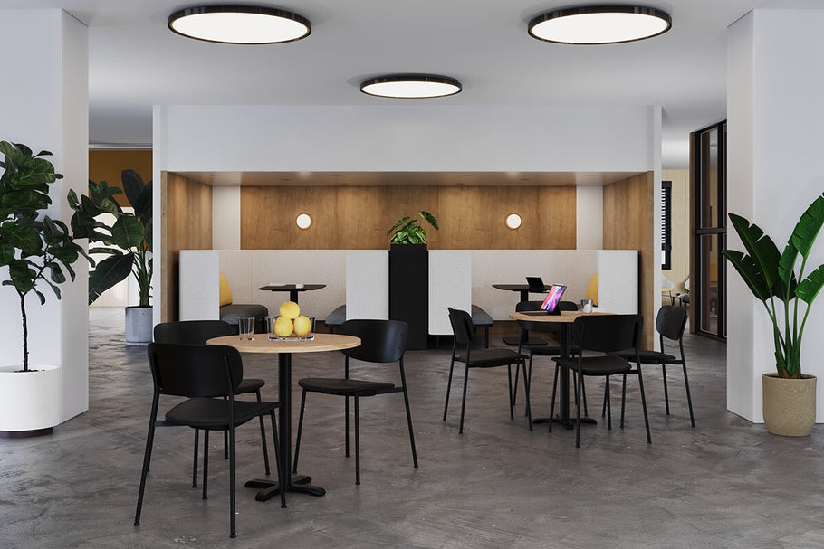 Environmental image of Wilma 4 Leg Chair - Synthetic Leather Seat and Black Back