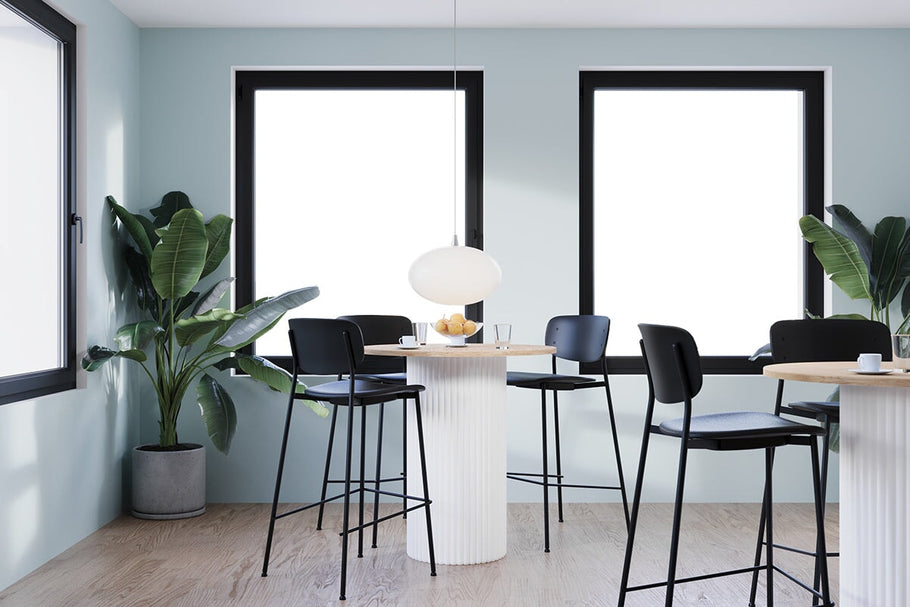 Environmental image of Wilma Counter Stool 4 Leg Base - Synthetic Leather Seat and Black Back - 760mm Seat Height