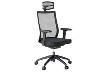  - You Beauty Managerial Mesh Chair with Seat Slider - Black [Headrest] - 1