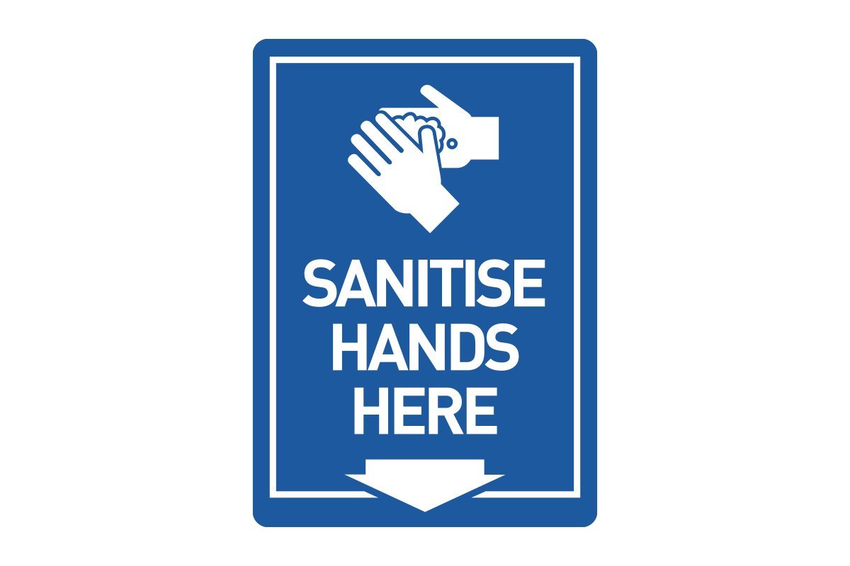 A4 Hands Sanitiser Sign Jasonl blue