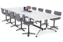  - Boardroom Table Premium Indented Chrome Legs Blackjack [3600L x 1200W] - 1