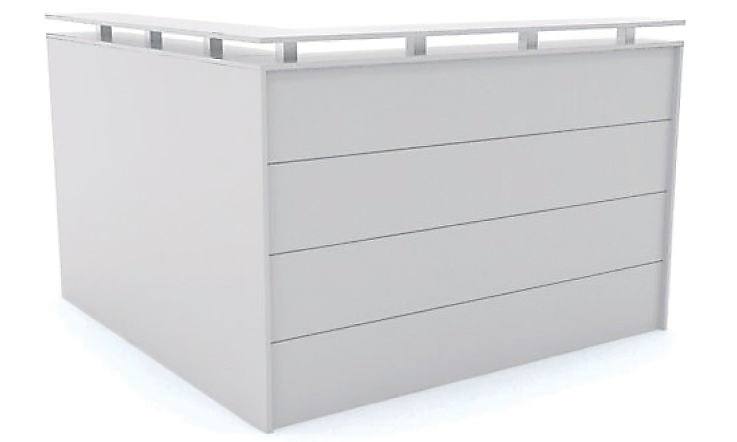 Budgee - Reception Counter Unit Pop Top L-Shaped Laminate White Ooh La La none