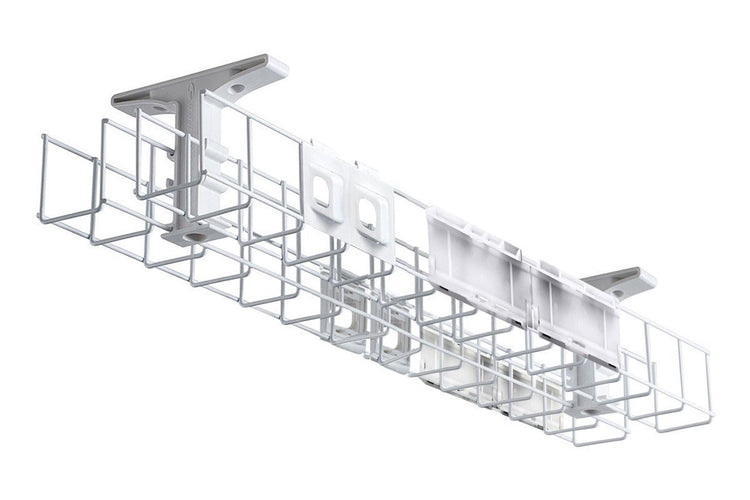 DPG Cable Management Basket Back to Back Metal+Tray Including 2 Power Plate 4 Data Bezels DPG 1250 white 