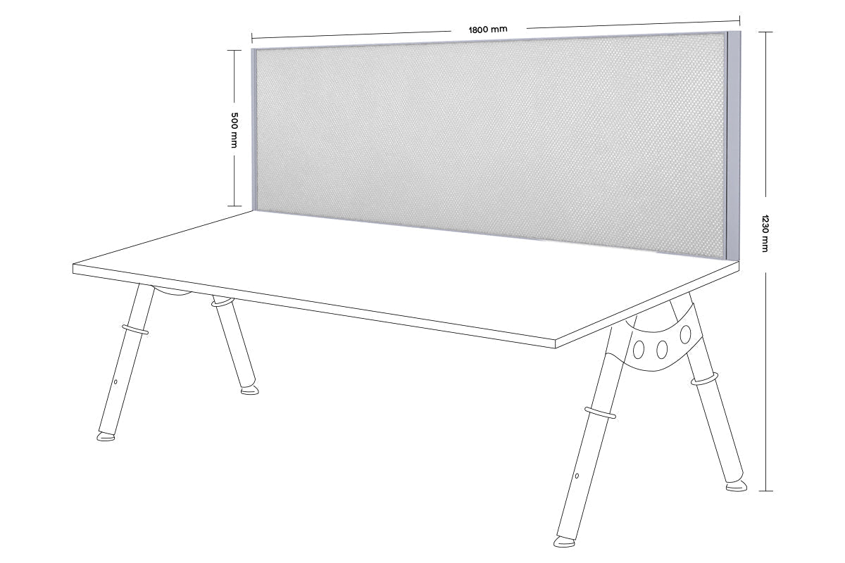 Clearance Desk Mounted Privacy Screen with Clamp Bracket - Silver Frame Jasonl 500Hx1800W city 