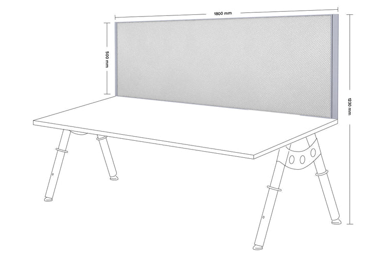 Clearance Desk Mounted Privacy Screen with Clamp Bracket - Silver Frame Jasonl 500Hx1800W city 