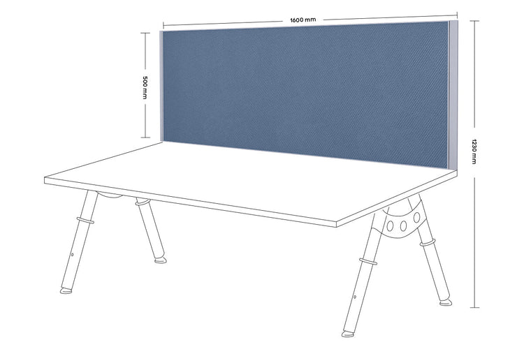 Clearance Desk Mounted Privacy Screen with Clamp Bracket - Silver Frame Jasonl 500Hx1600W ocean 