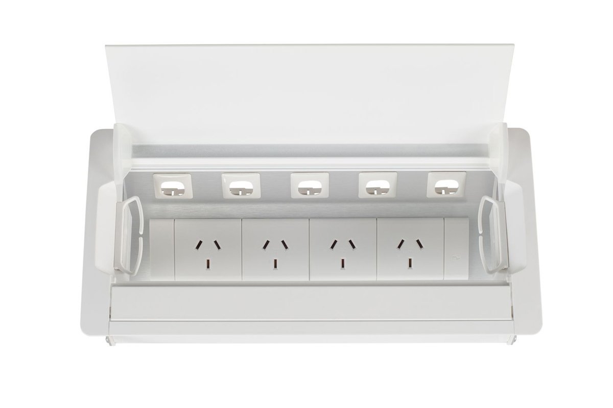 CMS Accede Single Lid - In Desk Power CMS 4 power/5 data none