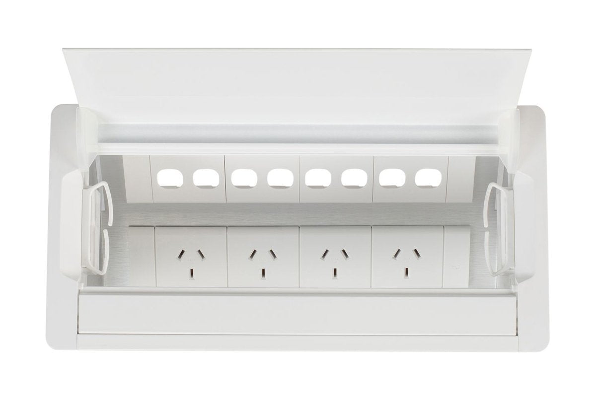 CMS Accede Single Lid - In Desk Power CMS 4 power/8 data none