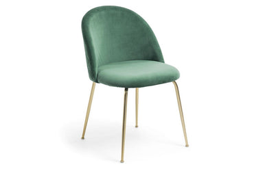 Como Mystere Luxury Dining or Breakout Chair - Gold Base Como emerald