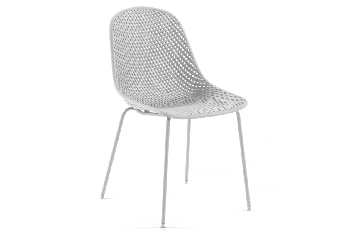 Como Quinby Outdoor Cafe Chair - Strong and Sturdy Plastic Seat Como white 
