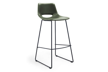 Como Ziggy Contemporary Bar Stool Como PU green