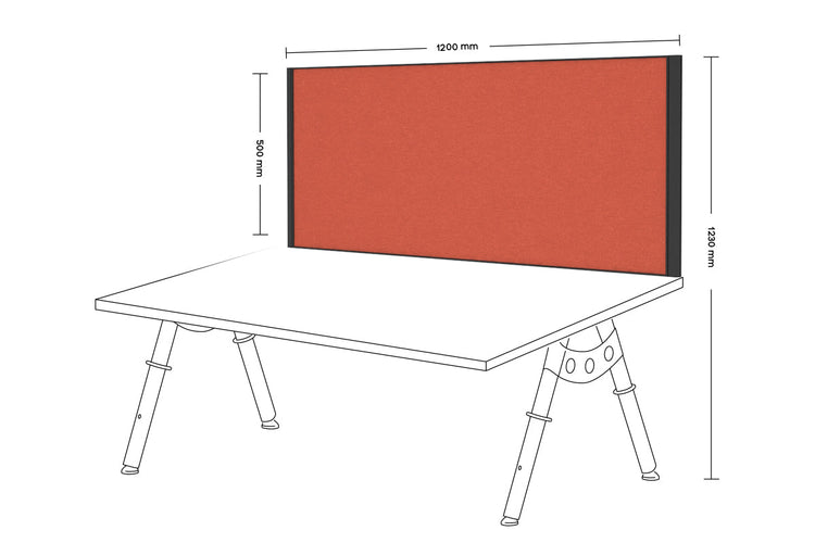 Desk Mounted Privacy Screen [1200W x 500H] Jasonl black frame orange squash clamp bracket