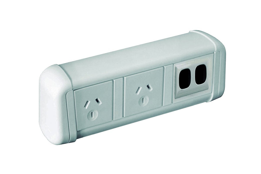 Environmental image of DPG Contour White - Over Desk Power