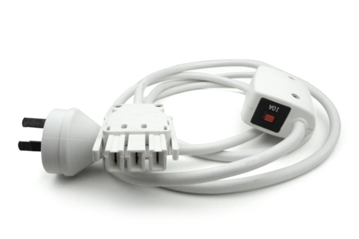 DPG Starter Lead - Thermal overload with 3 Pin Plug DPG white 2meter