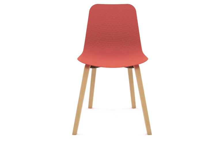 Dune Cafe Chair - 4 Leg Base Jasonl natural wood leg red 