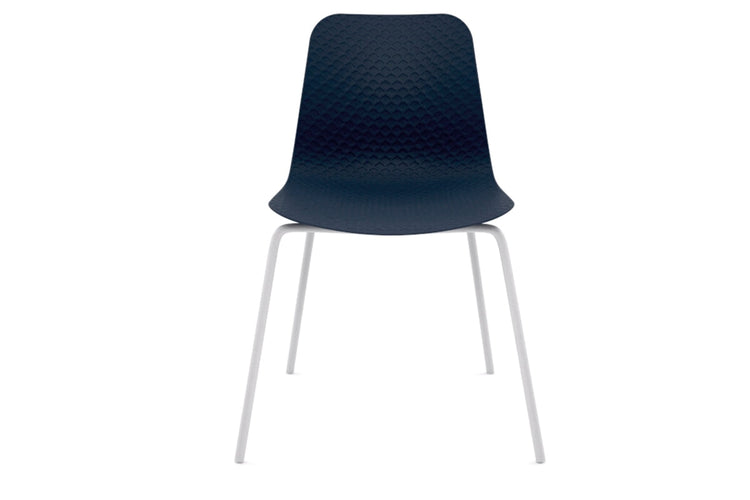 Dune Cafe Chair - 4 Leg Base Jasonl white leg dark blue 