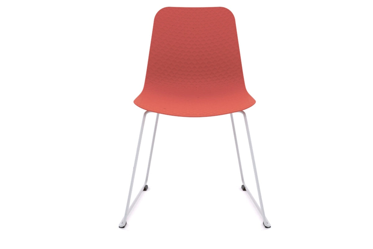 Dune Cafe Chair - Sled Base Jasonl white leg red 