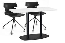  - EZ Hospitality Arc Cafe Table  Double Base - Black Frame [1400L x 700W] - 1
