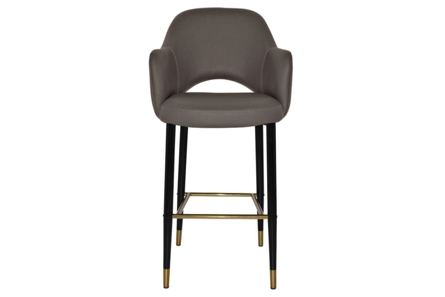 Environmental image of EZ Hospitality Avalon Stool Black Brass with Arms - 750mm Seat Height