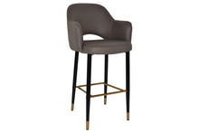  - EZ Hospitality Avalon Stool Black Brass with Arms - 750mm Seat Height - 1