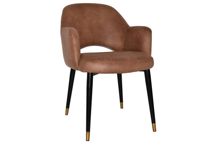 EZ Hospitality Cairo Indoor Armchair Metal Base - Black Brass 4 Leg EZ Hospitality eastwood tan 