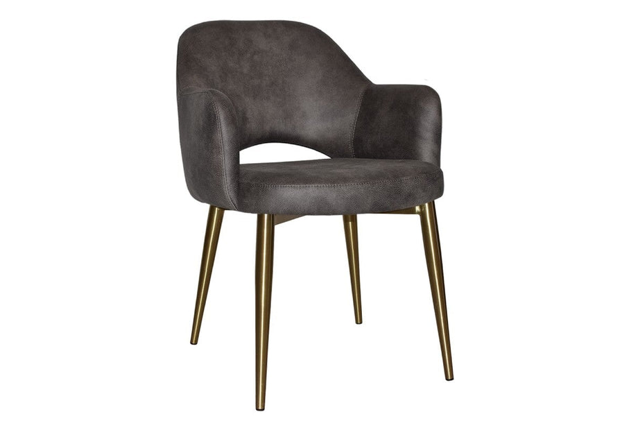 Environmental image of EZ Hospitality Cairo Indoor Armchair Metal Base - Slim Brass 4 Leg