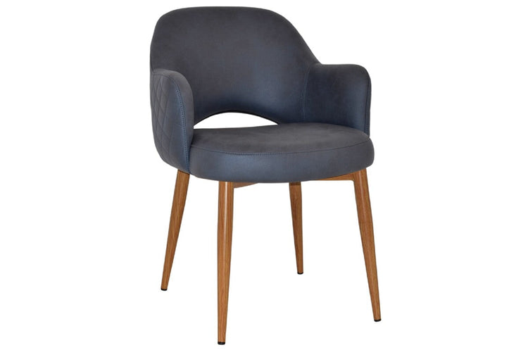 EZ Hospitality Cairo Indoor Armchair Metal Base - Slim Light Oak 4 Leg EZ Hospitality pelle benito navy 