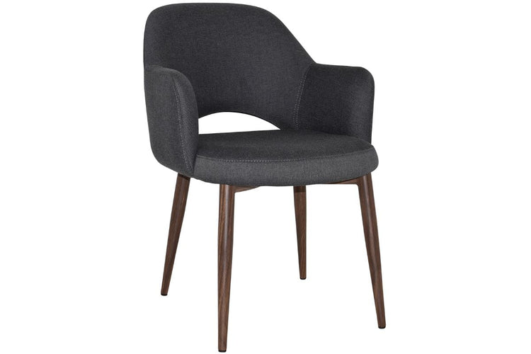 EZ Hospitality Cairo Indoor Armchair Metal Base - Slim Light Walnut 4 Leg EZ Hospitality gravity slate 