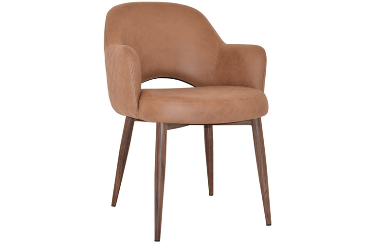 EZ Hospitality Cairo Indoor Armchair Metal Base - Slim Light Walnut 4 Leg EZ Hospitality pelle benito tan 