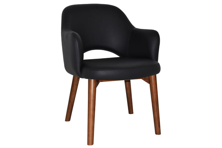 EZ Hospitality Cairo Indoor Armchair Timber Base - Light Walnut 4 Leg EZ Hospitality vinyl black 