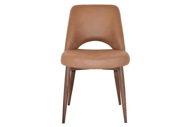 EZ Hospitality Cairo Indoor Armless Chair Metal Base - Light Walnut 4 Leg EZ Hospitality 