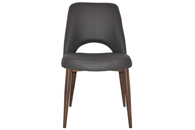 EZ Hospitality Cairo Indoor Armless Chair Metal Base - Light Walnut 4 Leg EZ Hospitality 