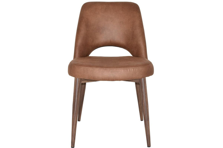 EZ Hospitality Cairo Indoor Armless Chair Metal Base - Light Walnut 4 Leg EZ Hospitality 