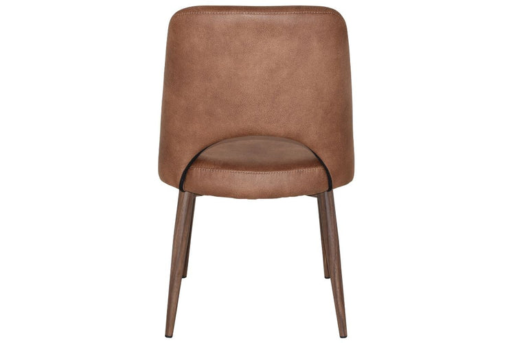 EZ Hospitality Cairo Indoor Armless Chair Metal Base - Light Walnut 4 Leg EZ Hospitality 