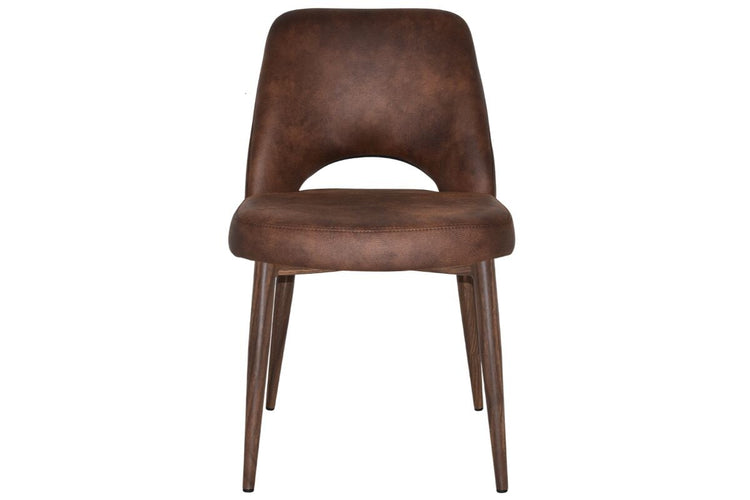 EZ Hospitality Cairo Indoor Armless Chair Metal Base - Light Walnut 4 Leg EZ Hospitality 