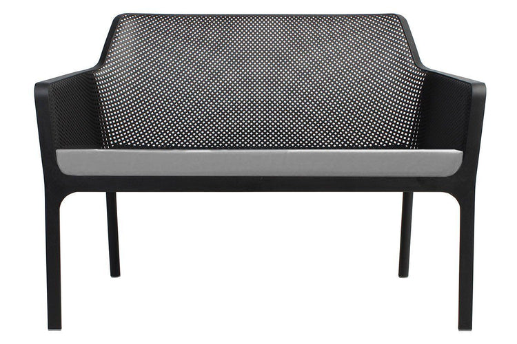 EZ Hospitality Net Outdoor Lounge Chair - Bench with Light Grey Pad EZ Hospitality black 