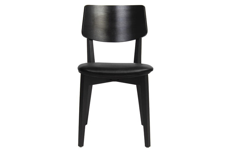 EZ Hospitality Phoenix Commercial Quality Timber Chair - Black Vinyl Seat EZ Hospitality black 