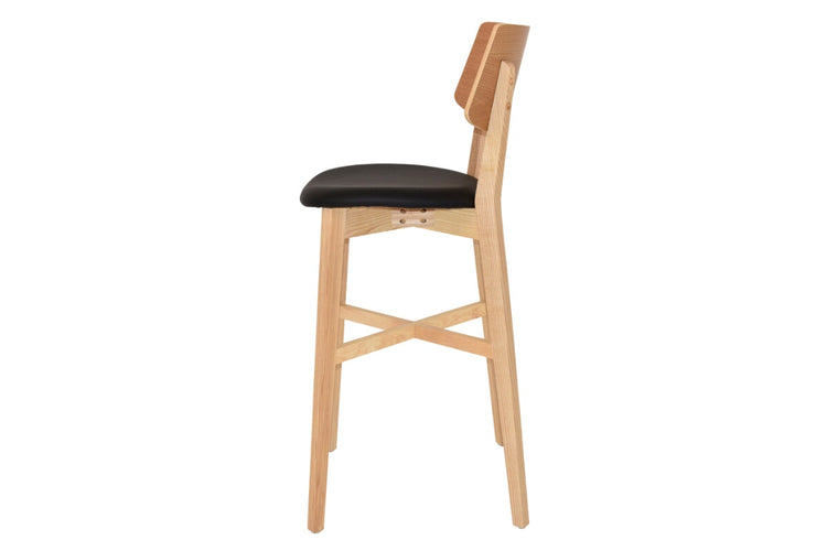 EZ Hospitality Phoenix Timber Stool - Black Vinyl Seat EZ Hospitality 