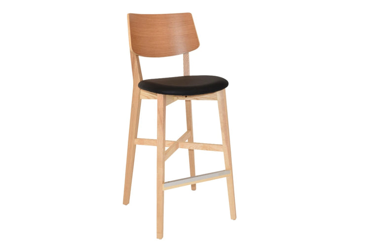 EZ Hospitality Phoenix Timber Stool - Black Vinyl Seat EZ Hospitality 