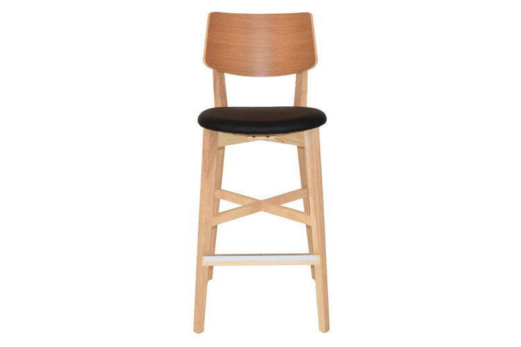 EZ Hospitality Phoenix Timber Stool - Black Vinyl Seat EZ Hospitality natural 