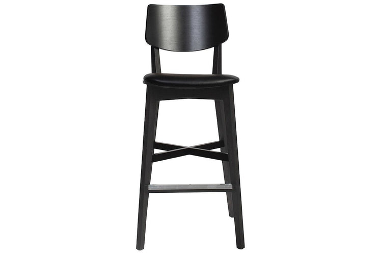 EZ Hospitality Phoenix Timber Stool - Black Vinyl Seat EZ Hospitality black 