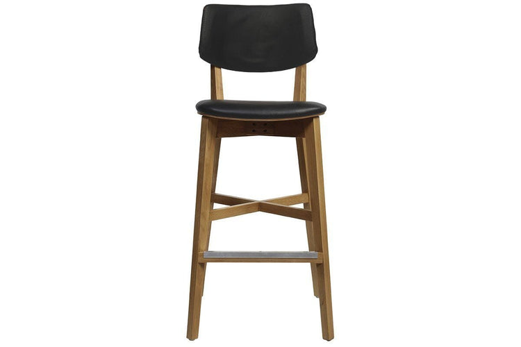 EZ Hospitality Phoenix Timber Stool - Black Vinyl Seat and Back EZ Hospitality light oak 