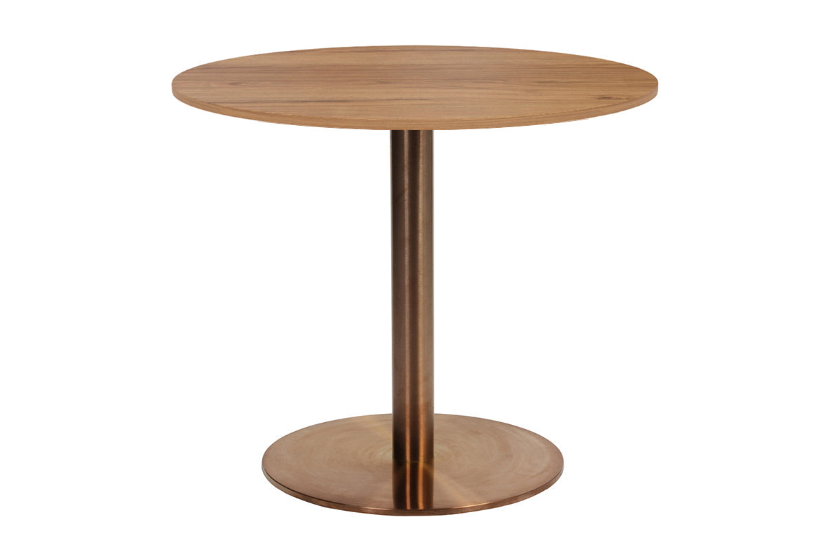 EZ Hospitality Rome Base Round Cafe Table [600 mm] EZ Hospitality copper frame salvage oak 